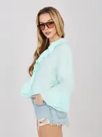 Mintová košeľa s volánikmi