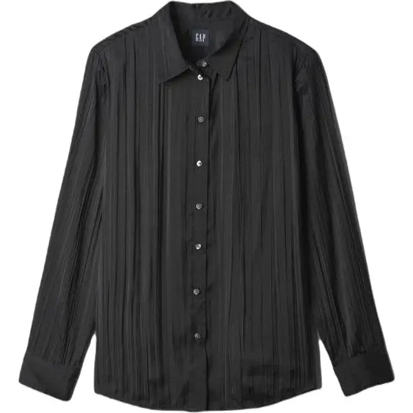 GAP BOYFRIEND Dámska košeľa, čierna, veľkosť