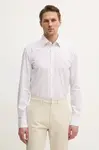 Košile BOSS pánská, bílá barva, slim, s klasickým límcem, 50532871