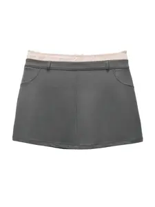 Pull&Bear Sukňa  tmavosivá / púdrová