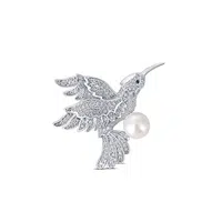 JwL Luxury Pearls Okouzlující brož kolibřík s pravou perlou JL0515