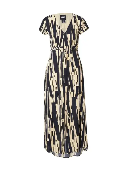 DKNY Šaty  žltohnedá / čierna