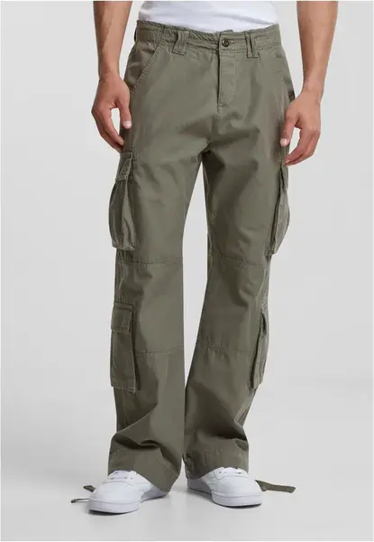 Men's Double Cargo Trousers - Olive