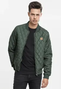 Diamond Quilt Nylon jacket olive