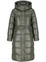 PERSO Woman's Women's long real down coat with a belt