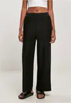 Women's terry flat rib trousers black