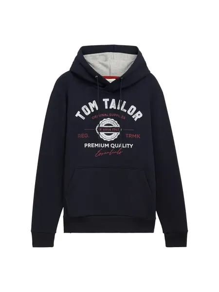TOM TAILOR Mikina  námornícka modrá / tmavočervená / biela