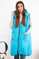 Kesi dámska prešívaná Plus Size vesta s kapucňou
