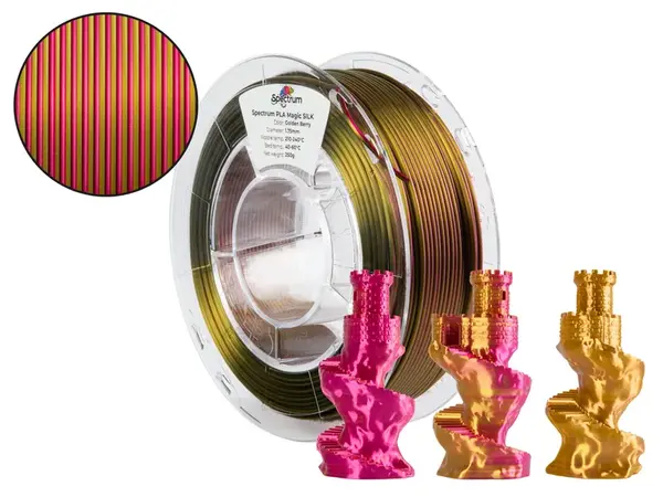 Spectrum 81396 3D filament, PLA Magic Silk, 1,75mm, 250g, Vícebarevný (Golden berry)