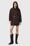 Bavlněné šaty AllSaints FAYE hnědá barva, mini, W007DD