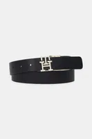 Kožený pásek Tommy Hilfiger dámský, černá barva, AW0AW17495