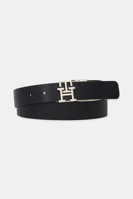 Kožený pásek Tommy Hilfiger dámský, černá barva, AW0AW17495
