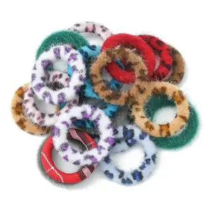 Cloth Fabric/Faux Mink Fur Covered Linking Rings