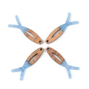 Opaque Resin & Walnut Wood Pendants