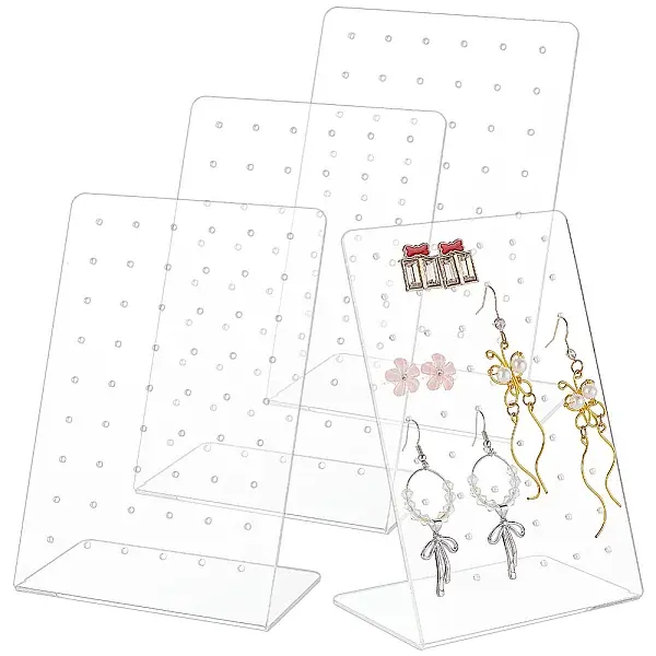 54-Hole L-Shaped Acrylic Slant Back Earring Display Stands