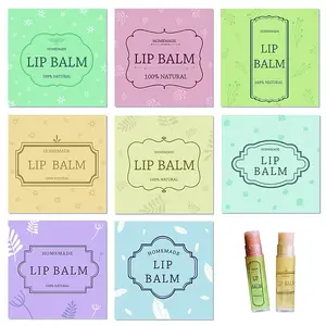 80Pcs 8 Style Lip Balm DIY Label Sticker