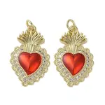 Brass Micro Pave Clear Cubic Zirconia Pendants