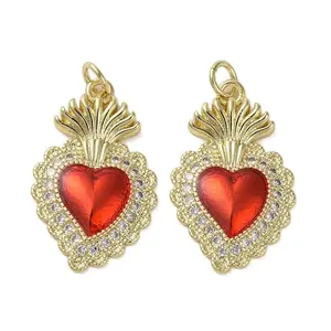 Brass Micro Pave Clear Cubic Zirconia Pendants