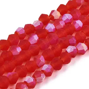 Imitate Austrian Crystal Bicone Frosted Glass Beads Strands