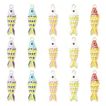 30Pcs 5 Colors Alloy Enamel Pendants