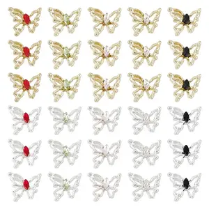 30Pcs 10 Colors Alloy Glass Cabochons