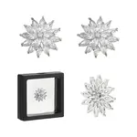 1-Hole Brass Micro Pave Clear Cubic Zirconia Shank Buttons