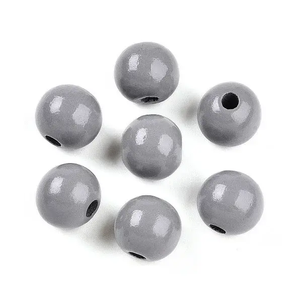 Painted Natural Wood Beads
