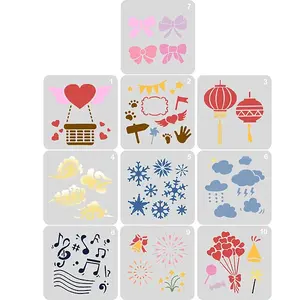 PET Plastic Face Drawing Painting Stencils Templates