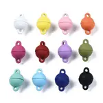 Spray Painted Alloy Magnetic Clasps with Loops