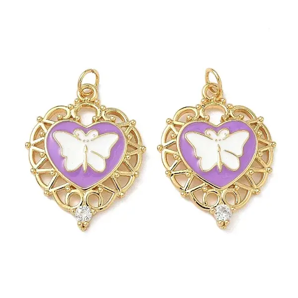 Brass Micro Pave Cubic Zirconia Pendants