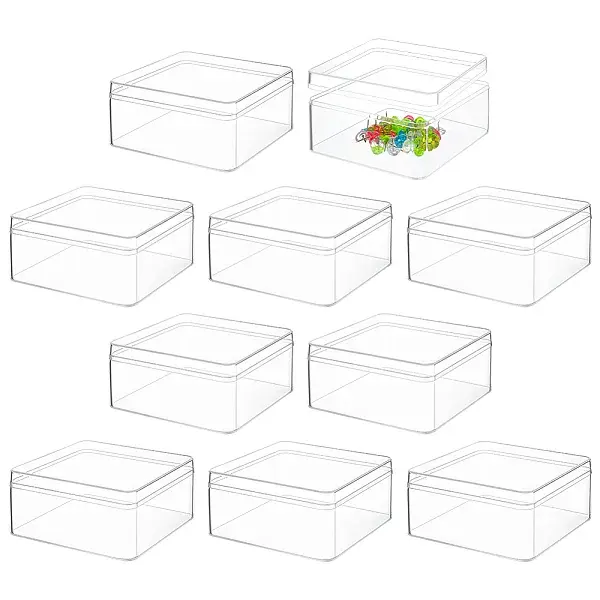 10Pcs Square Acrylic Storage Boxes