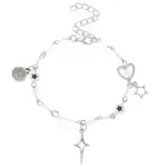 Star & Heart Alloy Link and Charm Bracelets