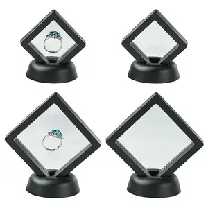 4Pcs 2 Styles Plastic 3D Floating Frame Display Holder