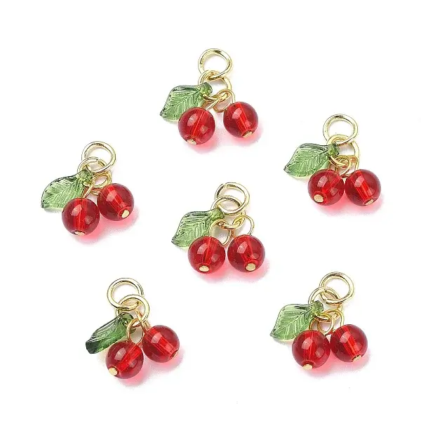 30Pcs Glass & Acrylic Beaded Charms
