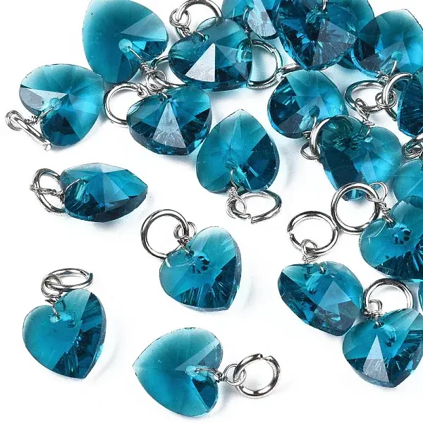 Faceted Transparent Glass Charms