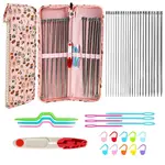 DIY Knitting Kits with Storage Bags for Beginners Include Crochet Hooks