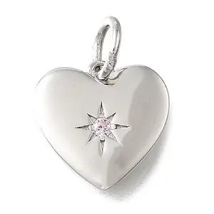 925 Sterling Silver Micro Pave Clear Cubic Zirconia Charms