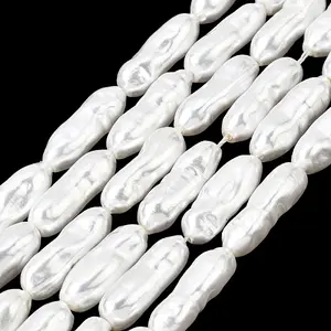 Electroplated Glass Shell Pearl Beads Strands