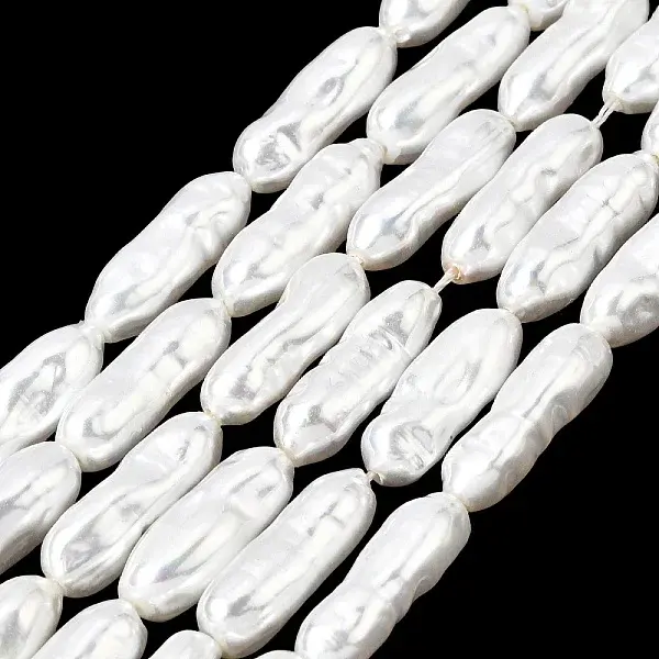 Electroplated Glass Shell Pearl Beads Strands