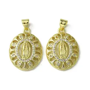 Brass Micro Pave Cubic Zirconia Pendants