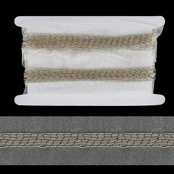 2 Yards 9-Row Glass Seed Beaded Lace Trim