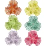 12Pcs 6 Colors Spray Printed 430 Stainless Steel Bead Caps