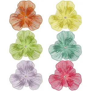 12Pcs 6 Colors Spray Printed 430 Stainless Steel Bead Caps