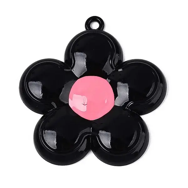 Spray Painted Alloy and Enamel Big Pendants