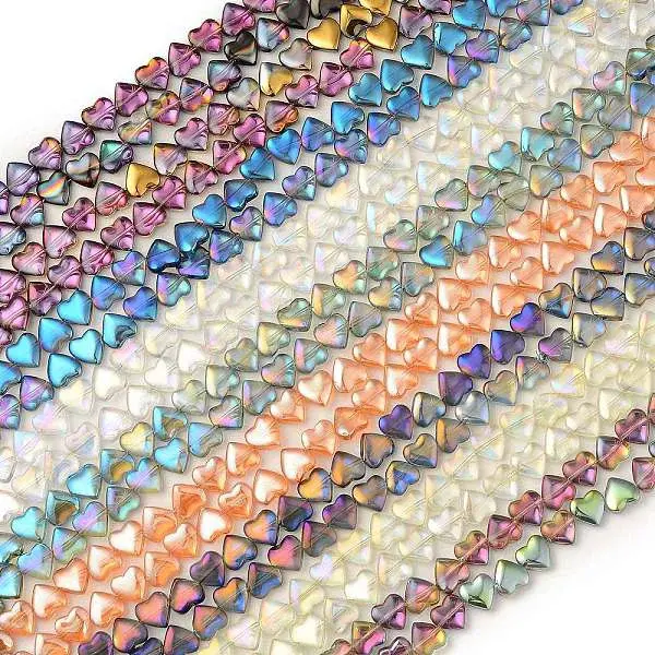 Electroplate Transparent Glass Beads Strands