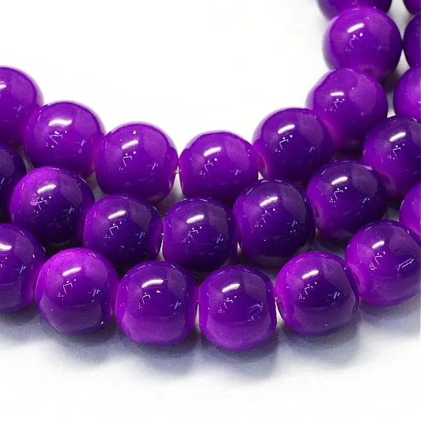 Baking Paint Glass Round Bead Strands