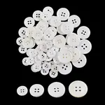 44Pcs 4 Style Natural Freshwater Shell Buttons