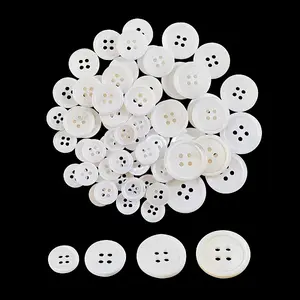 44Pcs 4 Style Natural Freshwater Shell Buttons