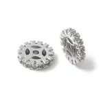 Brass Micro Pave Cubic Zirconia Beads