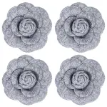 4Pcs Cloth Art Camelia Brooch Pins